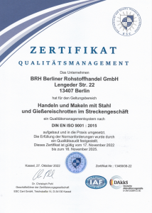 ISO-Zertifikat